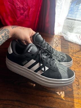 adidas Black Sneakers with White Stripes
